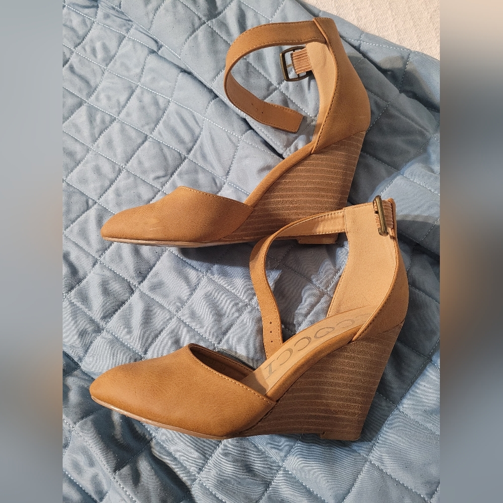 CCOCCI Tan Wedge Shoes